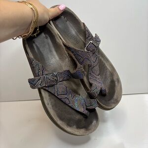 Mephisto Multicolor Genuine Leather Cork‎ Sandals Womens Size 9 (EUR 40)